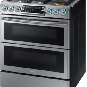 Samsung - Flex Duo 5.8 Cu. Ft. Self-Cleaning Slide-In Gas Convection Range - Stainless Steel