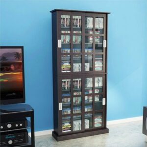 Atlantic - Windowpane 720 Media Cabinet with Sliding Glass Doors - Espresso