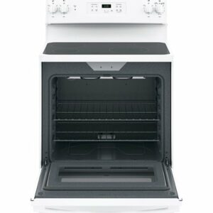 GE - 5.3 Cu. Ft. Freestanding Electric Range with Power Boil and Ceramic Glass Cooktop - White