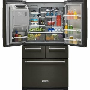 KitchenAid - 25.8 Cu. Ft. 5-Door French Door Refrigerator - Black Stainless Steel