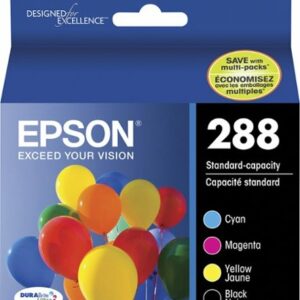 Epson - 288 4-Pack Ink Cartridges - Black/Cyan/Magenta/Yellow