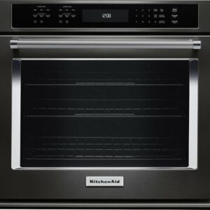 KitchenAid - 30" Built-In Single Electric Convection Wall Oven - Black Stainless Steel