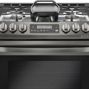 LG - 6.3 Cu. Ft. Smart Slide-In Gas True Convection Range with EasyClean and UltraHeat Power Burner - Black Stainless Steel