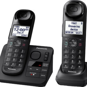 Panasonic - KX-TGL432B DECT 6.0 Expandable Cordless Phone System with Digital Answering System - Black