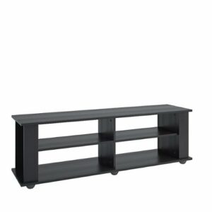 CorLiving - Fillmore Black Wooden TV Stand, for TVs up to 75" - Ravenwood Black