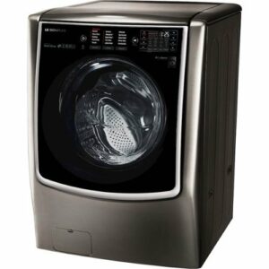 LG - SIGNATURE 5.8 Cu. Ft. High-Efficiency Smart Front Load Washer with Steam and TurboWash Technology - Premium Black Stainless Steel