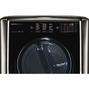 LG - SIGNATURE 9.0 Cu. Ft. Smart Gas Dryer with Steam and Sensor Dry - Black stainless steel