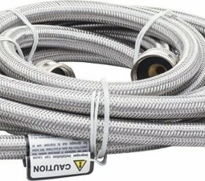 Smart Choice - 6' Stainless-Steel Washing Machine Fill Hose (2-Pack) - Silver