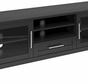 CorLiving - Jackson Wooden TV Stand, for TVs up to 85" - Black Wood Grain