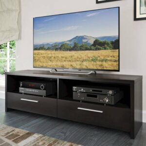 CorLiving - Fernbrook TV Stand with Drawers, for TVs up to 75" - Black Faux Wood Grain