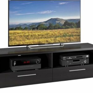 CorLiving - Fernbrook TV Stand with Drawers, for TVs up to 75" - Black Faux Wood Grain