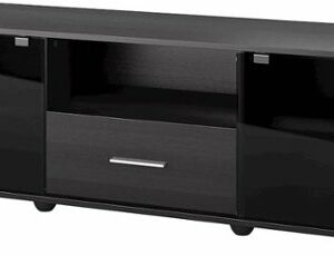 CorLiving - Fernbrook TV Stand, for TVs up to 75" - Black Faux Wood Grain