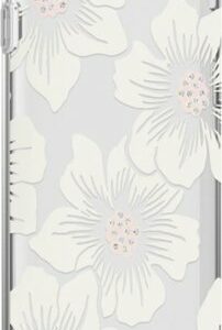 kate spade new york - Protective Hardshell Case for Apple® iPhone® SE (3rd Generation) and iPhone® 8/7/6/6s - Hollyhock Floral Clear/Cream with Stones