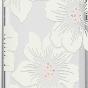 kate spade new york - Protective Hardshell Case for Apple® iPhone® SE (3rd Generation) and iPhone® 8/7/6/6s - Hollyhock Floral Clear/Cream with Stones