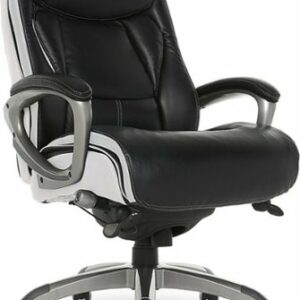 Serta - Lautner Executive Office Chair - Black with White Mesh Accents