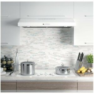 GE - 36" Convertible Range Hood - White on White