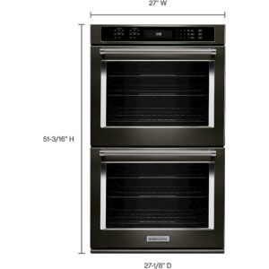 KitchenAid - 27" Built-In Double Electric Convection Wall Oven - Black Stainless Steel