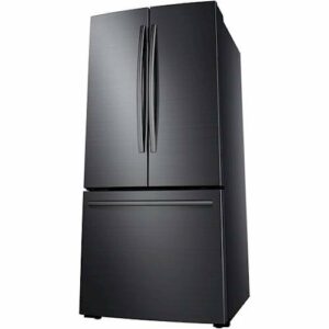 Samsung - 30" Wide, 22 cu. ft. French Door  Fingerprint Resistant Refrigerator - Black Stainless Steel