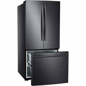 Samsung - 30" Wide, 22 cu. ft. French Door  Fingerprint Resistant Refrigerator - Black Stainless Steel