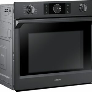 Samsung - 30" Single Wall Oven with Flex Duo, Steam Cook and WiFi - Black Stainless Steel