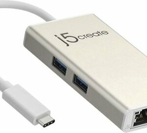 j5create - USB-C Multi-Adapter - HDMI/Ethernet/USB 3.1 HUB/PD 3.0 - Champagne Metallic