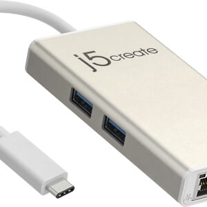 j5create - USB-C Multi-Adapter - HDMI/Ethernet/USB 3.1 HUB/PD 3.0 - Champagne Metallic