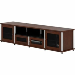 Salamander Designs - Synergy TV Cabinet for Most Flat-Panel TVs Up to 90" - Aluminum/Dark Walnut