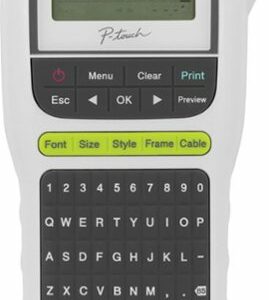 Brother - P-touch, PT-H110, Easy Portable Label Maker, Lightweight, Qwerty Keyboard, One-Touch Keys - White/Gray