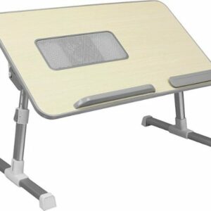 Aluratek - Adjustable Ergonomic Laptop Cooling Table with Fan - White