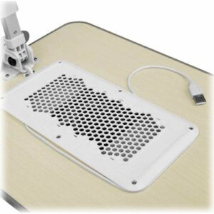 Aluratek - Adjustable Ergonomic Laptop Cooling Table with Fan - White