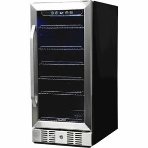 NewAir - 96-Can Built-In Beverage Cooler with Precision Temperature Controls and Adjustable Shelves - Stainless Steel