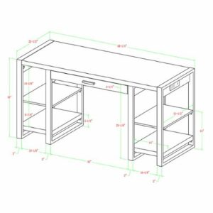 Walker Edison - 60" Modern Industrial USB Power Computer Desk - Driftwood