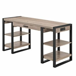 Walker Edison - 60" Modern Industrial USB Power Computer Desk - Driftwood