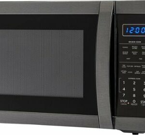 Sharp - Carousel 1.4 Cu. Ft. Mid-Size Microwave - Black Stainless Steel