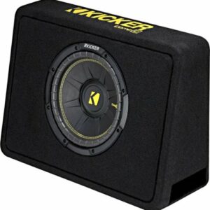 KICKER - CompC Loaded Enclosures Single-Voice-Coil 4-Ohm Subwoofer - Black Carpet