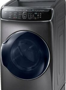 Samsung - 7.5 Cu. Ft. Smart Electric Dryer with Steam and FlexDry - Black Stainless Steel