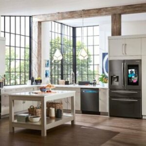 Samsung - Flex Duo 5.8 cu. ft. Self-Cleaning Freestanding Fingerprint Resistant Gas Convection Range - Black Stainless Steel