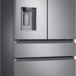 Samsung - 22.6 cu. ft. 4-Door Flex French Door Counter Depth Refrigerator with FlexZone Drawer - Stainless Steel