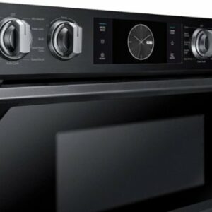 Samsung - 30" Microwave Combination Wall Oven with Flex Duo, Steam Cook and WiFi - Black Stainless Steel