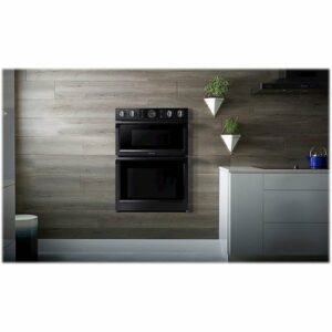 Samsung - 30" Microwave Combination Wall Oven with Flex Duo, Steam Cook and WiFi - Black Stainless Steel