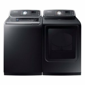 Samsung - 7.4 Cu. Ft. Electric Dryer with Steam and Sensor Dry - Black Stainless Steel