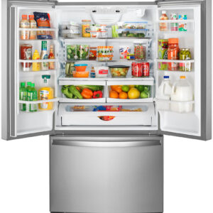 Whirlpool - 25.2 Cu. Ft. French Door Refrigerator with Internal Water Dispenser - Stainless Steel