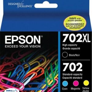 Epson - 702/702XL 4-Pack High-Yield and Standard Capacity Ink Cartridges - Cyan/Magenta/Yellow/Black