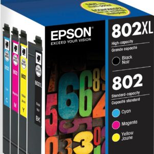 Epson - 802/802XL High-Yield and Standard Capacity Ink Cartridges - Cyan/Magenta/Yellow/Black