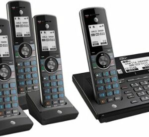 AT&T - CLP99587 Connect to Cell DECT 6.0 Expandable Cordless Phone System with Digital Answering System and Smart Call Blocker - Metallic Blue