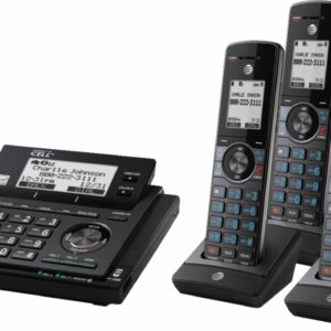 AT&T - CLP99587 Connect to Cell DECT 6.0 Expandable Cordless Phone System with Digital Answering System and Smart Call Blocker - Metallic Blue