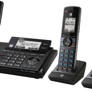 AT&T - CLP99387 Connect to Cell DECT 6.0 Expandable Cordless Phone System with Digital Answering System and Smart Call Blocker - Metallic Blue