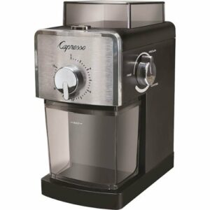 Capresso - 8-oz. Coffee Burr Grinder - Black/Silver