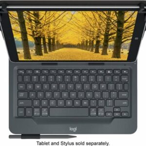 Logitech - Universal Keyboard Folio for 9–10-inch Apple, Android, Windows Tablet - Black