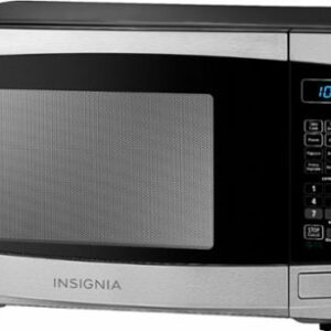 Insignia™ - 0.9 Cu. Ft. Compact Microwave - Stainless Steel